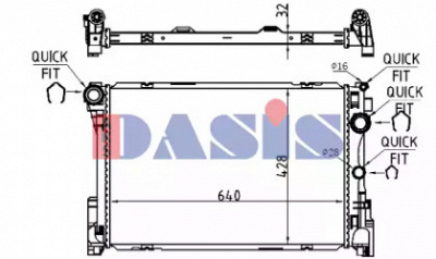 AKS DASIS 120104n -  Радиатор, охлаждение двигателя